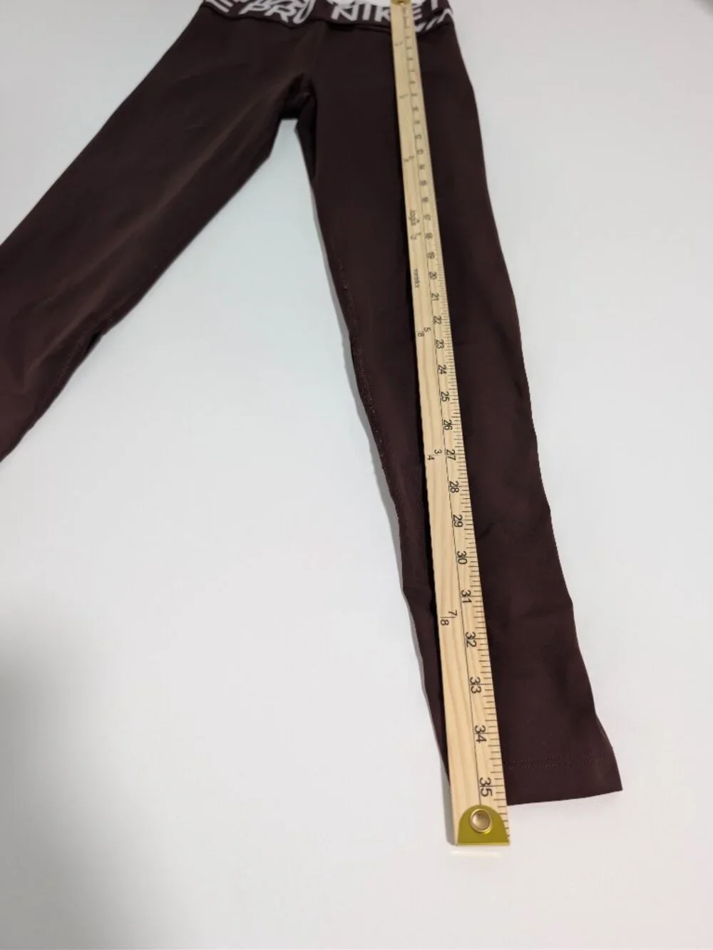 Nike Pro Womens Small Brown Leggings Athletic Branded Waistband Exc Con